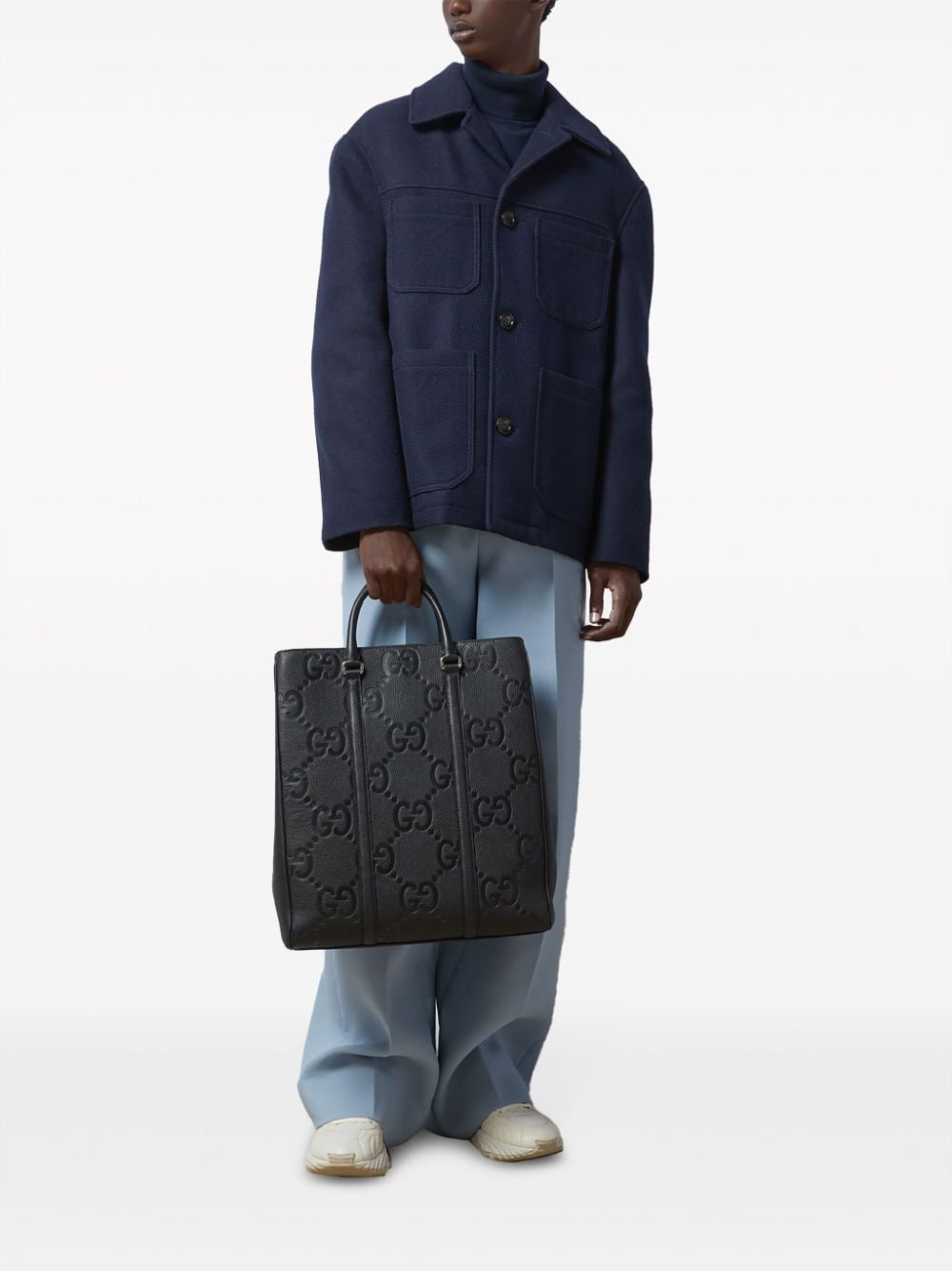 G*u*i medium jumbo gg leather tote bag