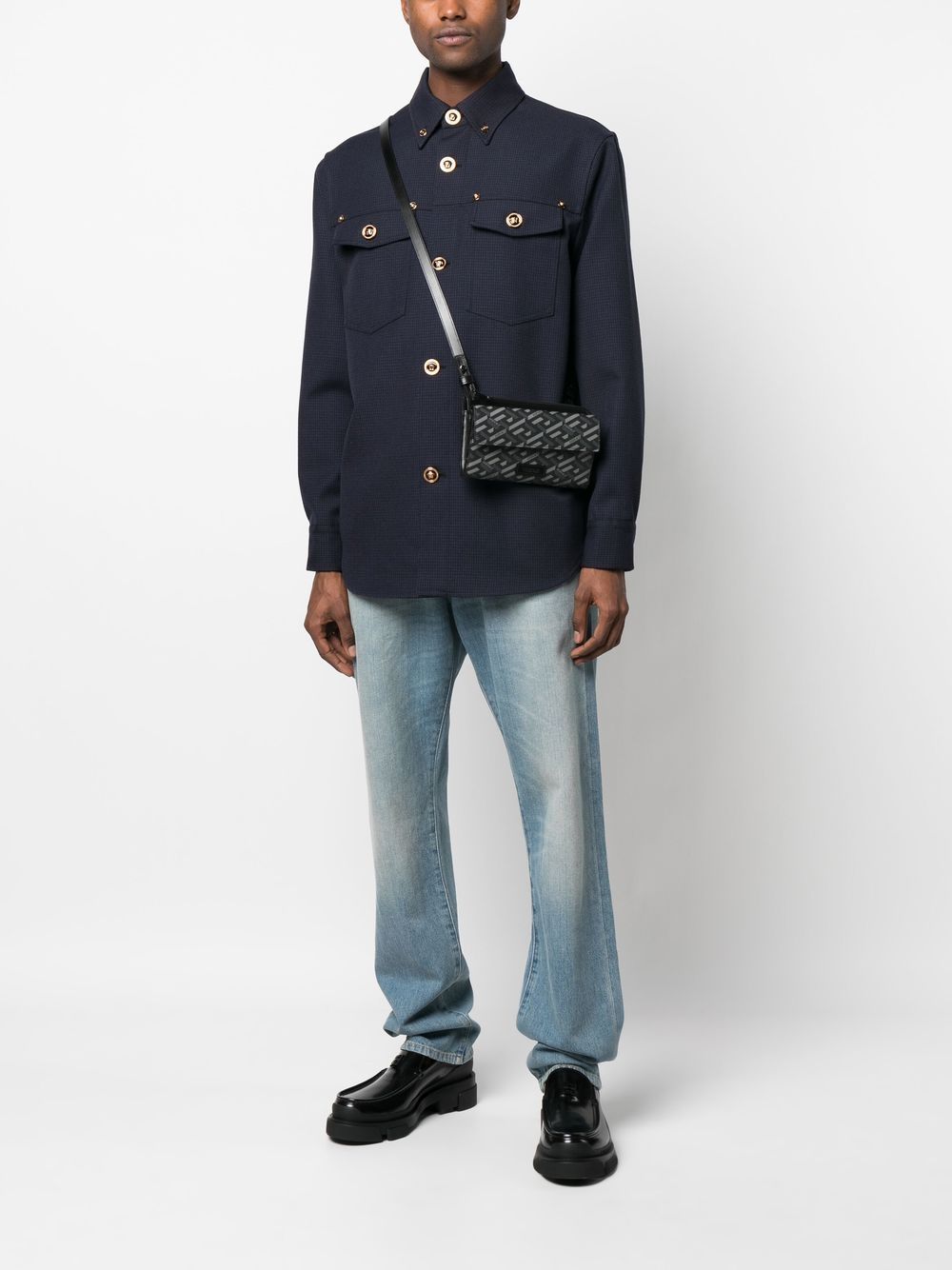 Versace monogram-pattern messenger bag