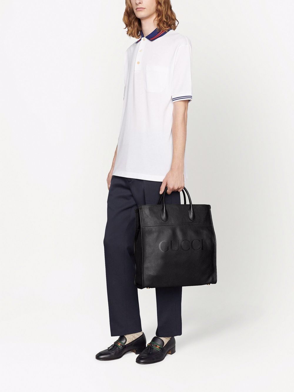 G*u*i debossed-logo tote bag