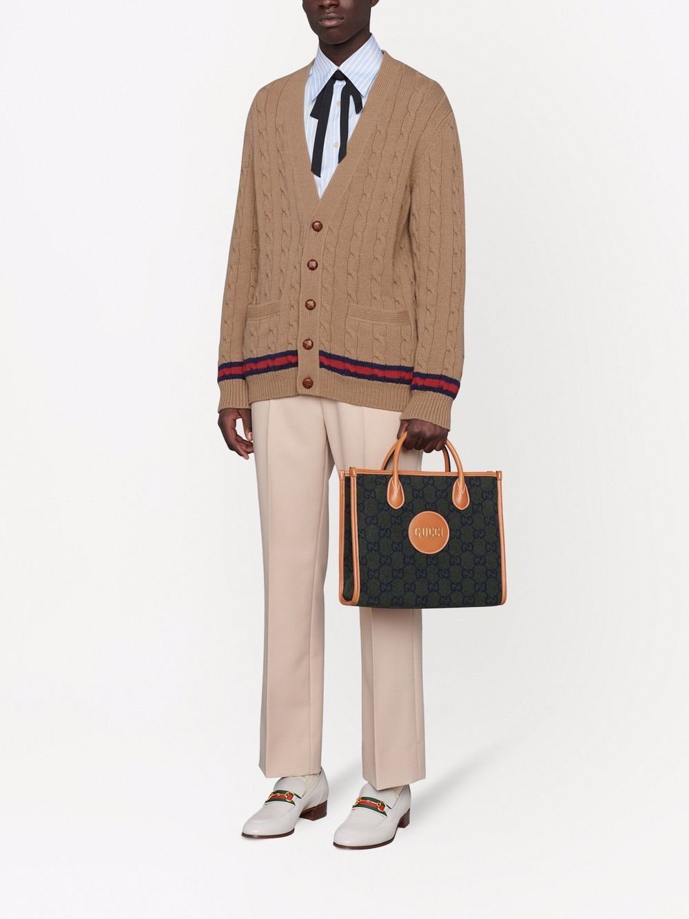 G*u*i gg pattern logo-patch tote