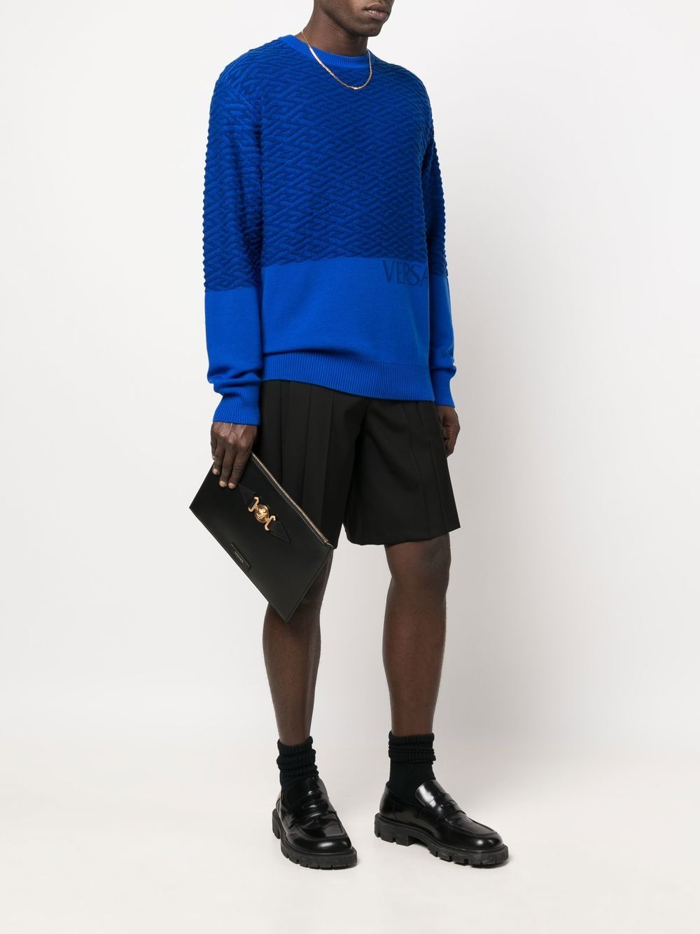 Versace Medusa-plaque detail clutch bag