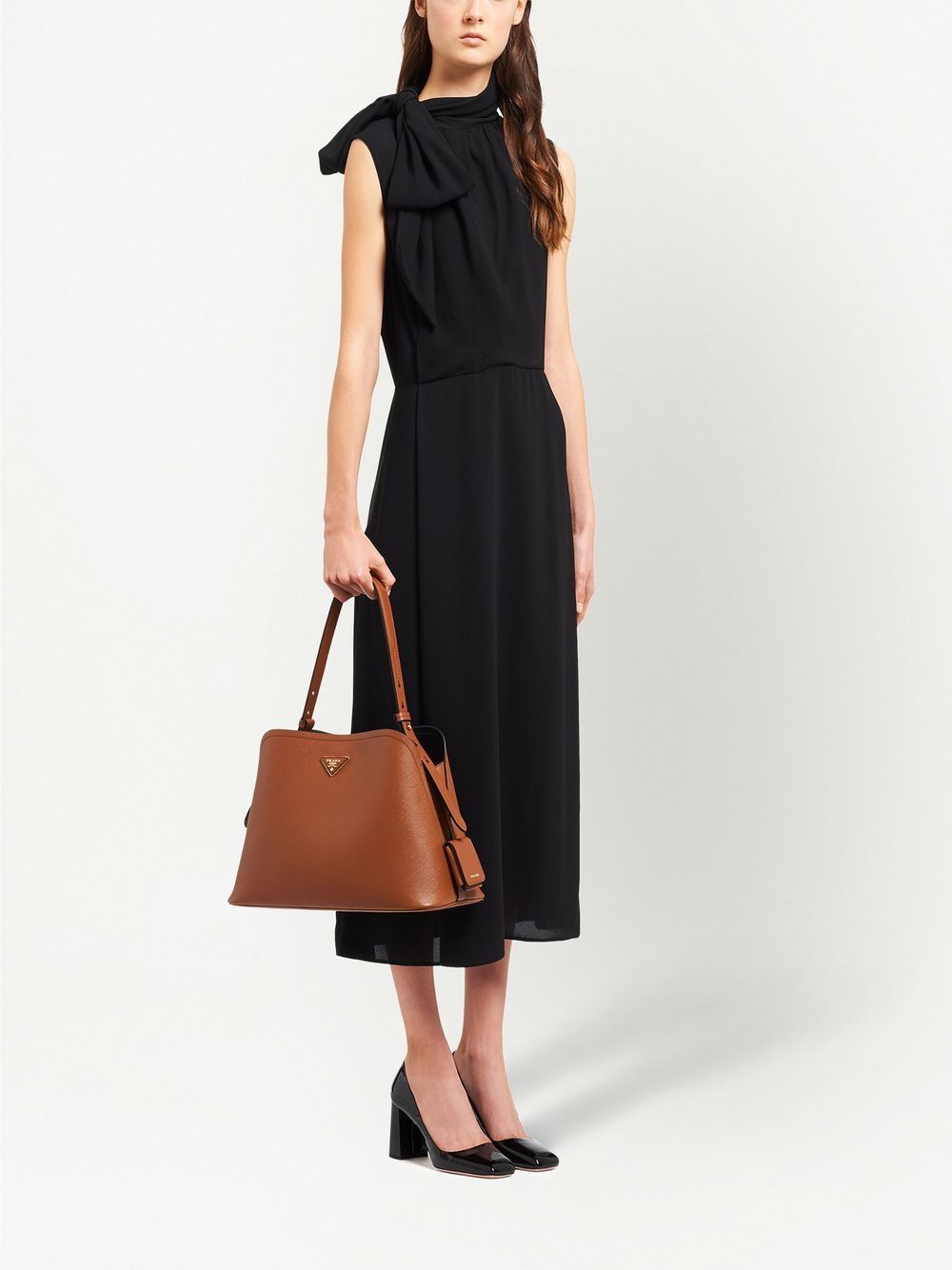 Pra*a large matinee leather handbag