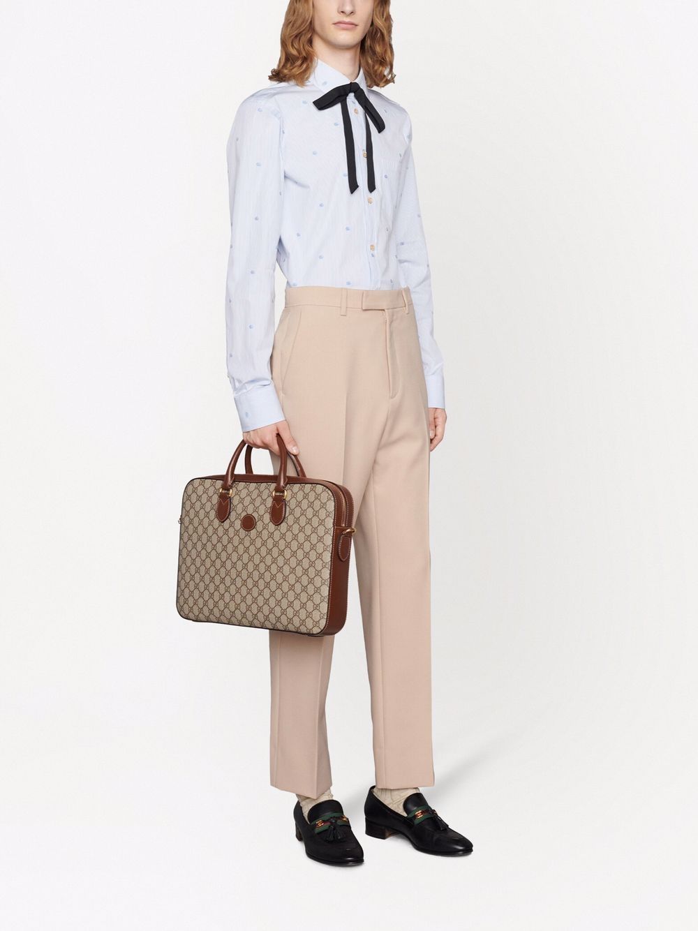 G*u*i interlocking g logo-plaque laptop bag