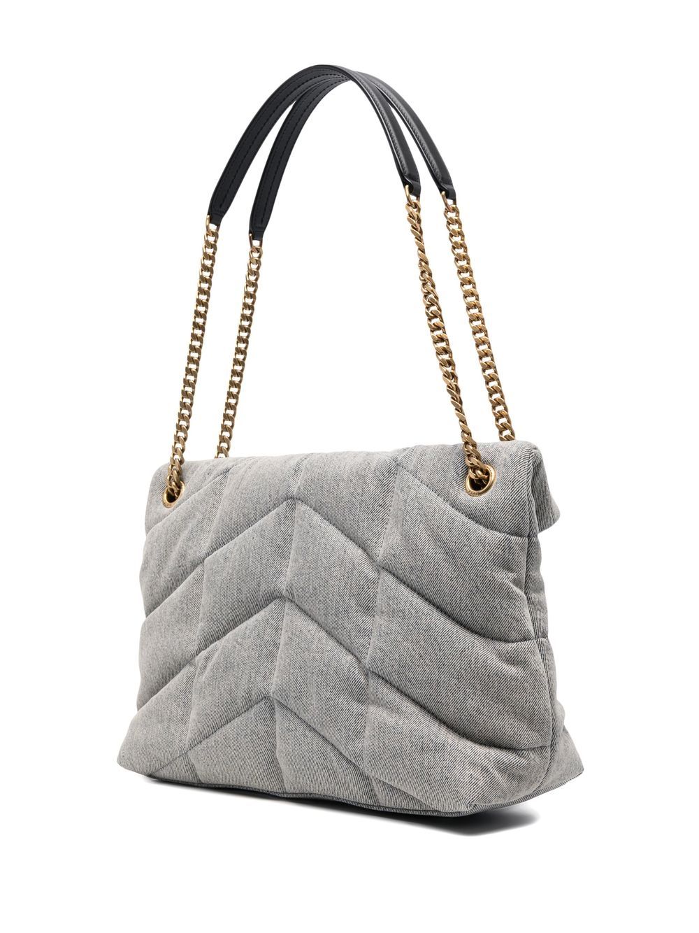 Saint Laurent Puffer denim shoulder bag