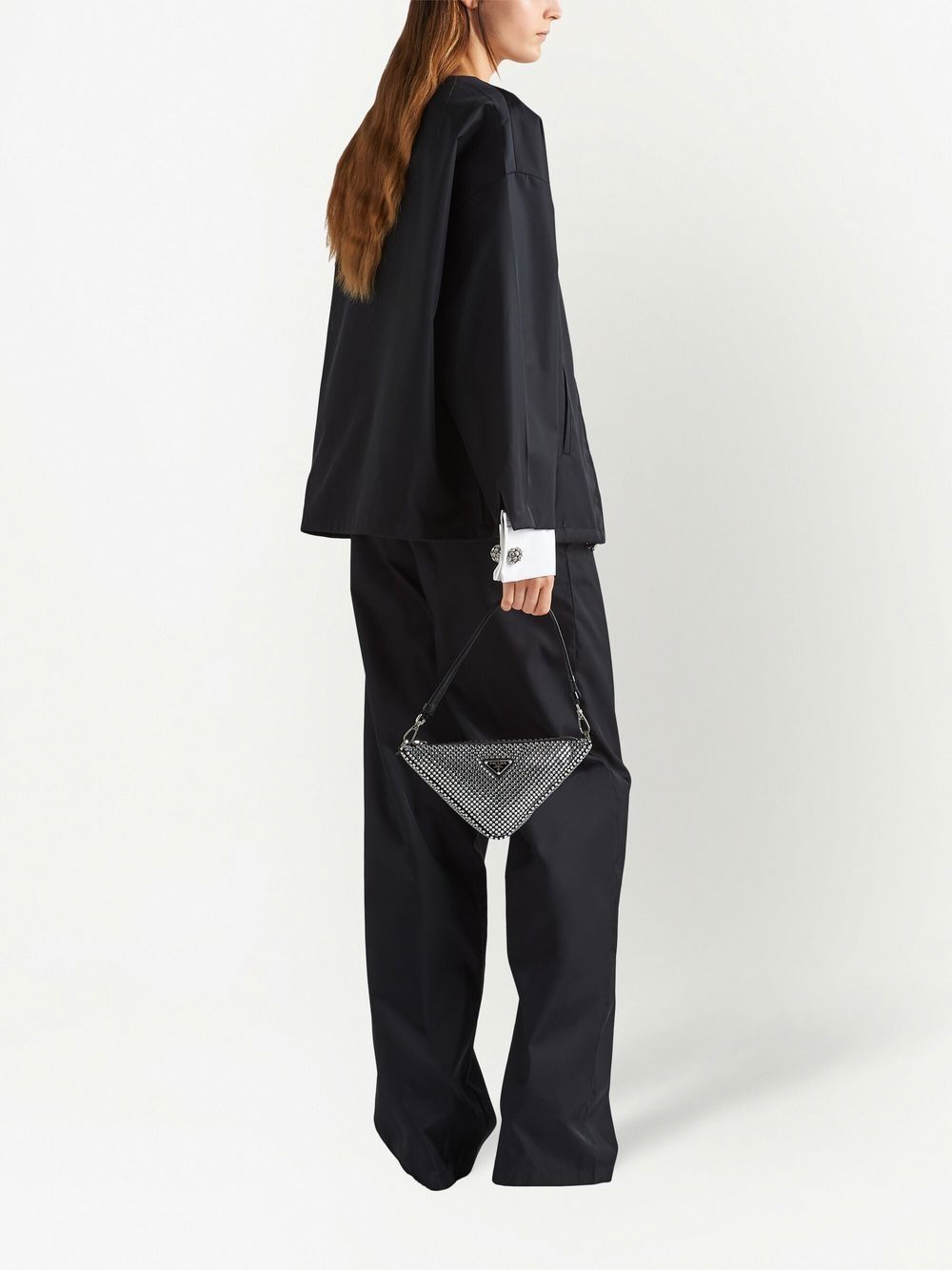 Pra*a Pra*a triangle crystal-embellished bag