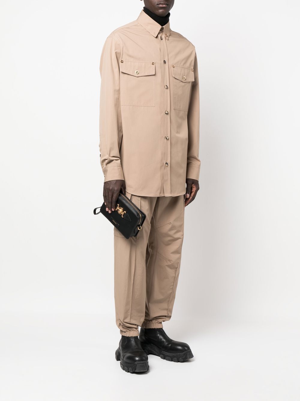 Versace Medusa-Head leather clutch bag