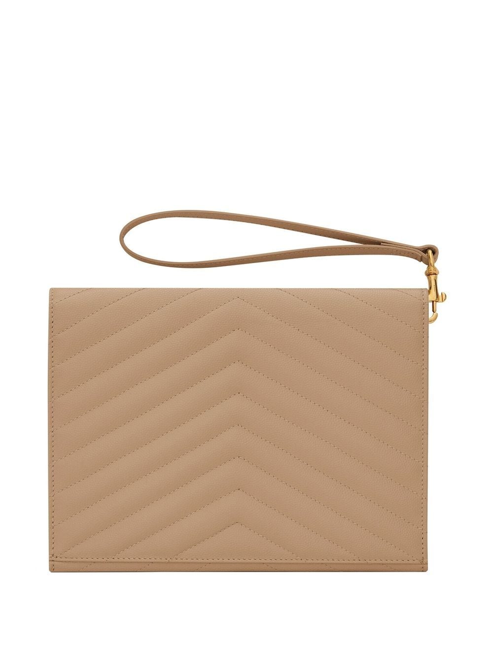 Saint Laurent quilted logo-plaque clutch bag