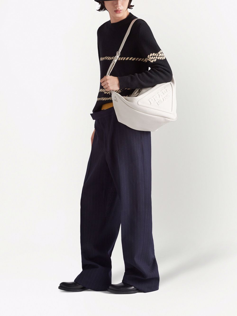 Pra*a triangle saffiano-leather shoulder bag