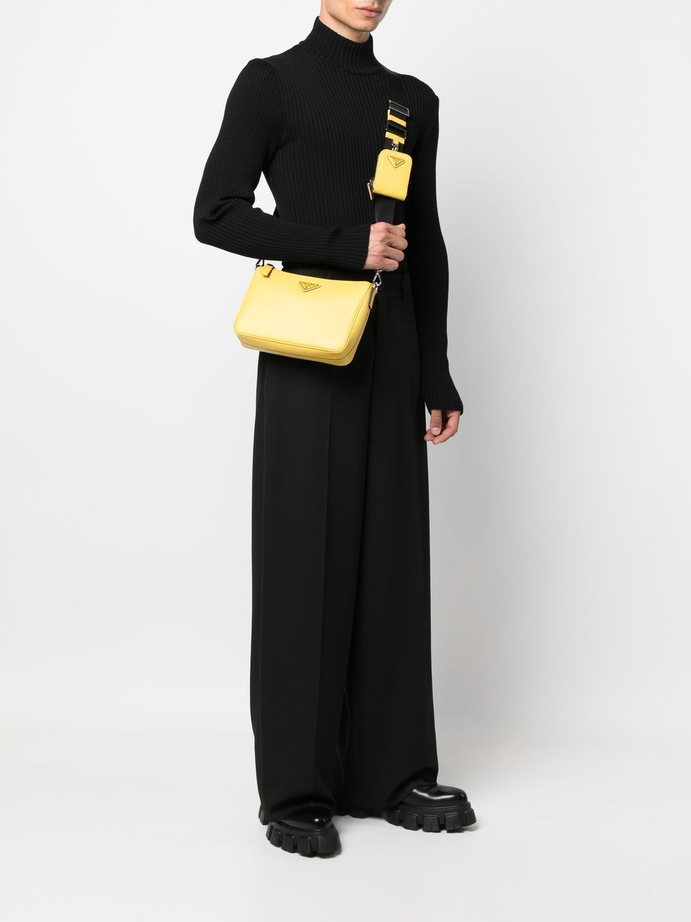 Pra*a saffiano-leather crossbody bag