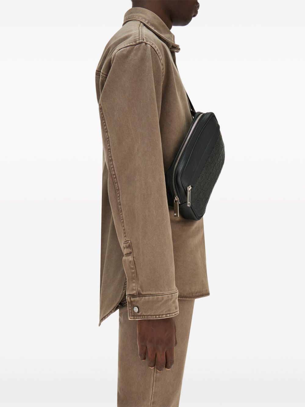 Ferragamo Gancini-embossed leather bag