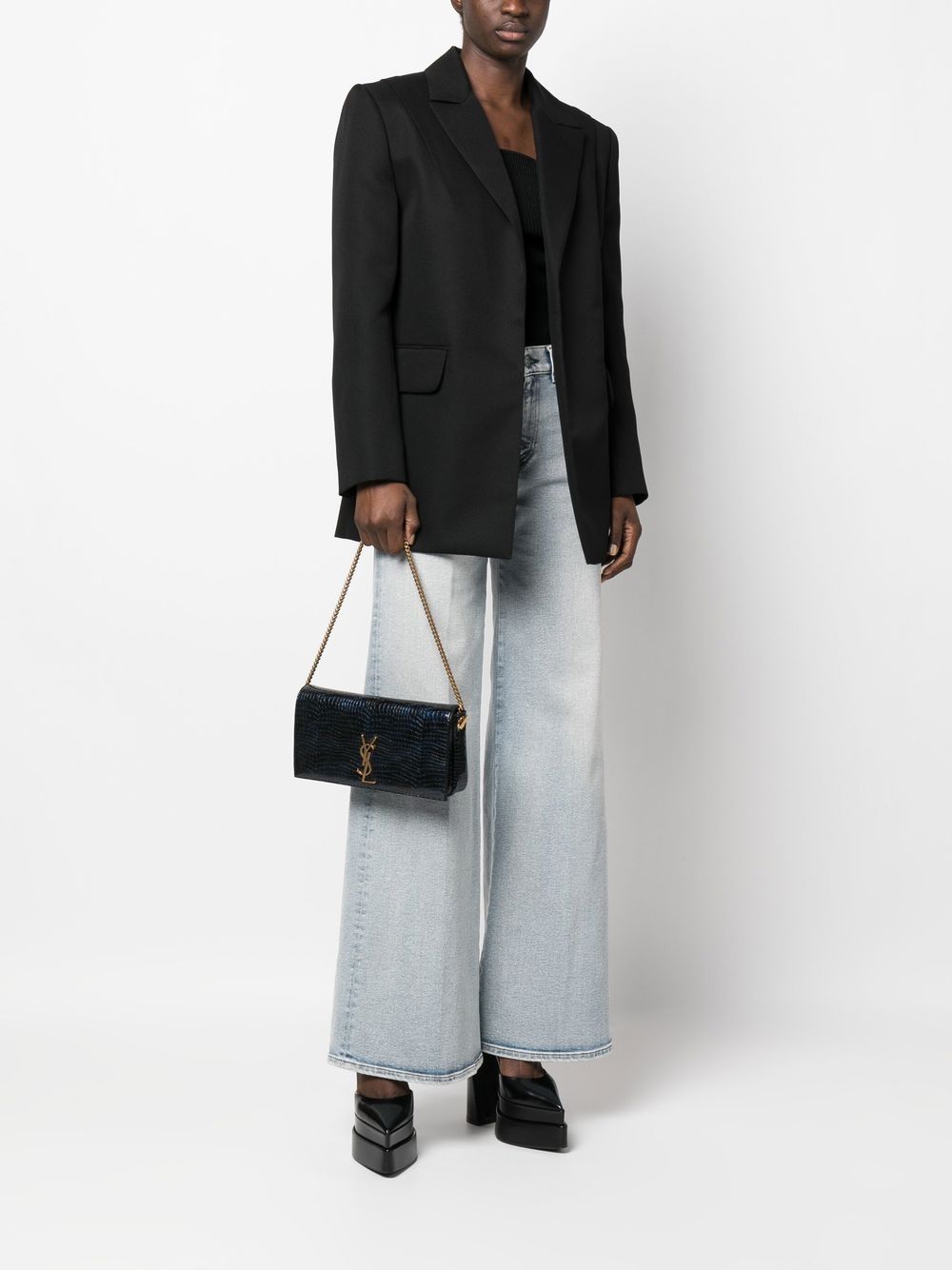 Saint Laurent Kate crocodile-embossed shoulder bag