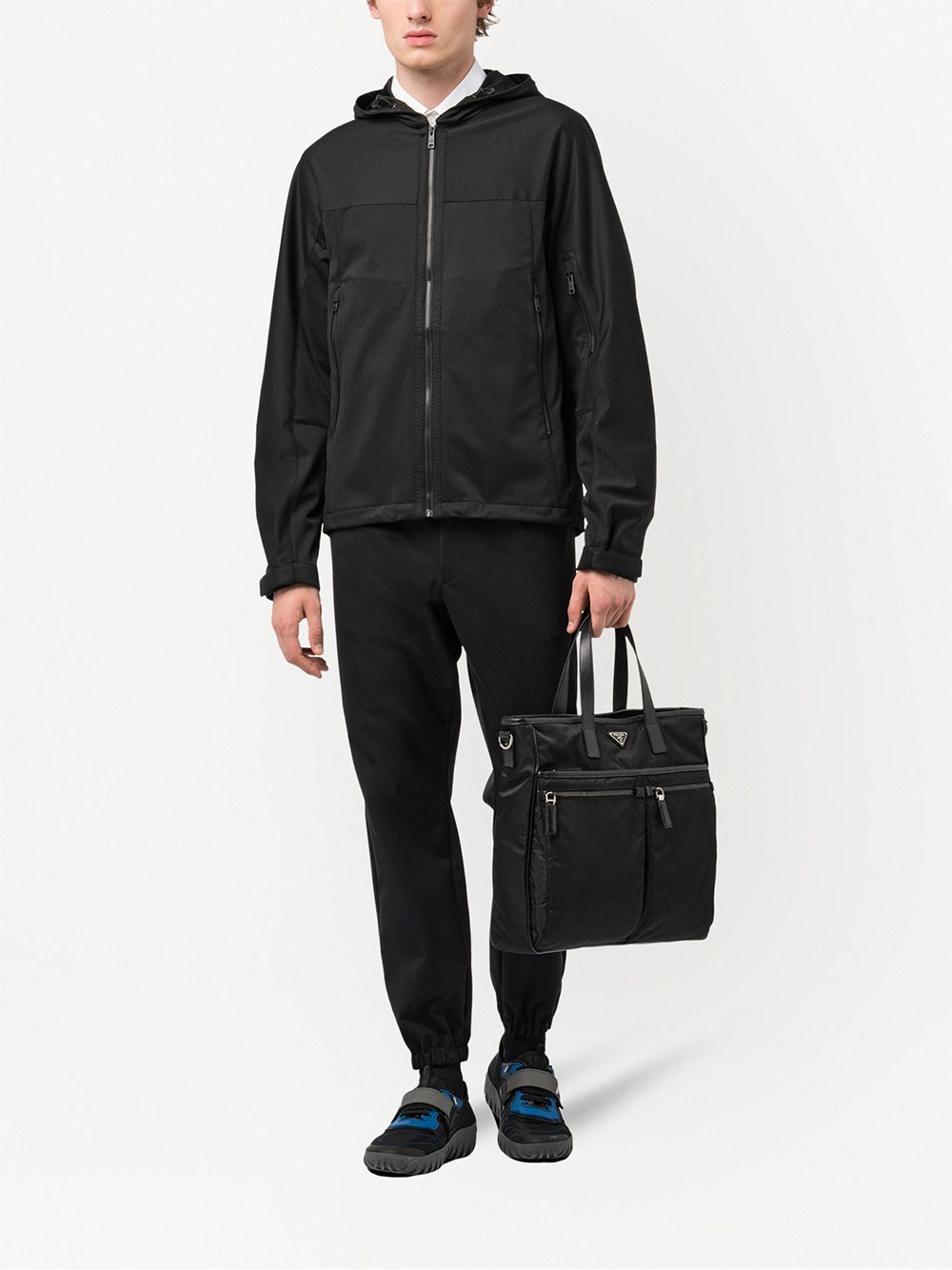 Pra*a multi-pocket logo tote bag