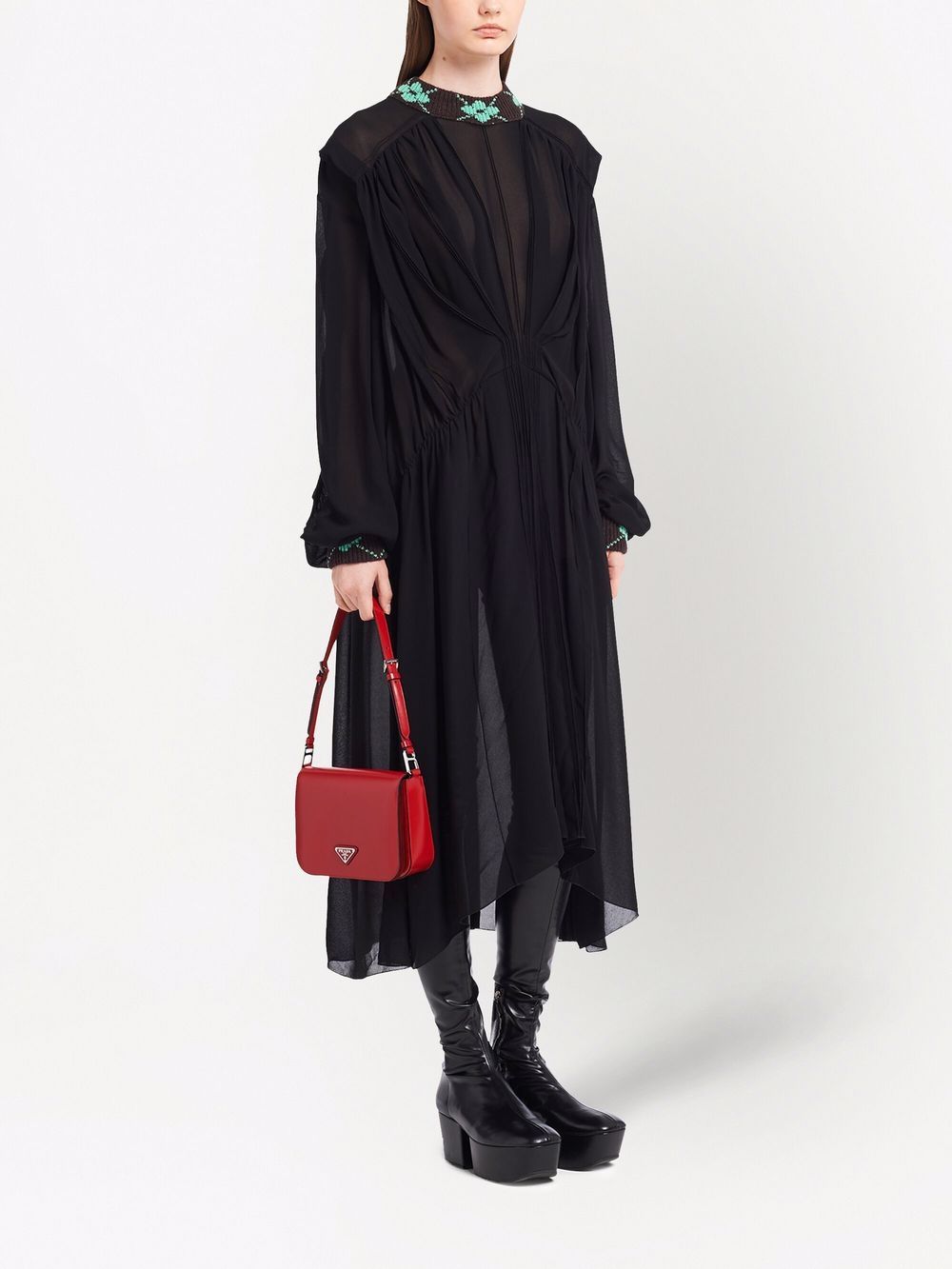 Pra*a brushed leather shoulder bag