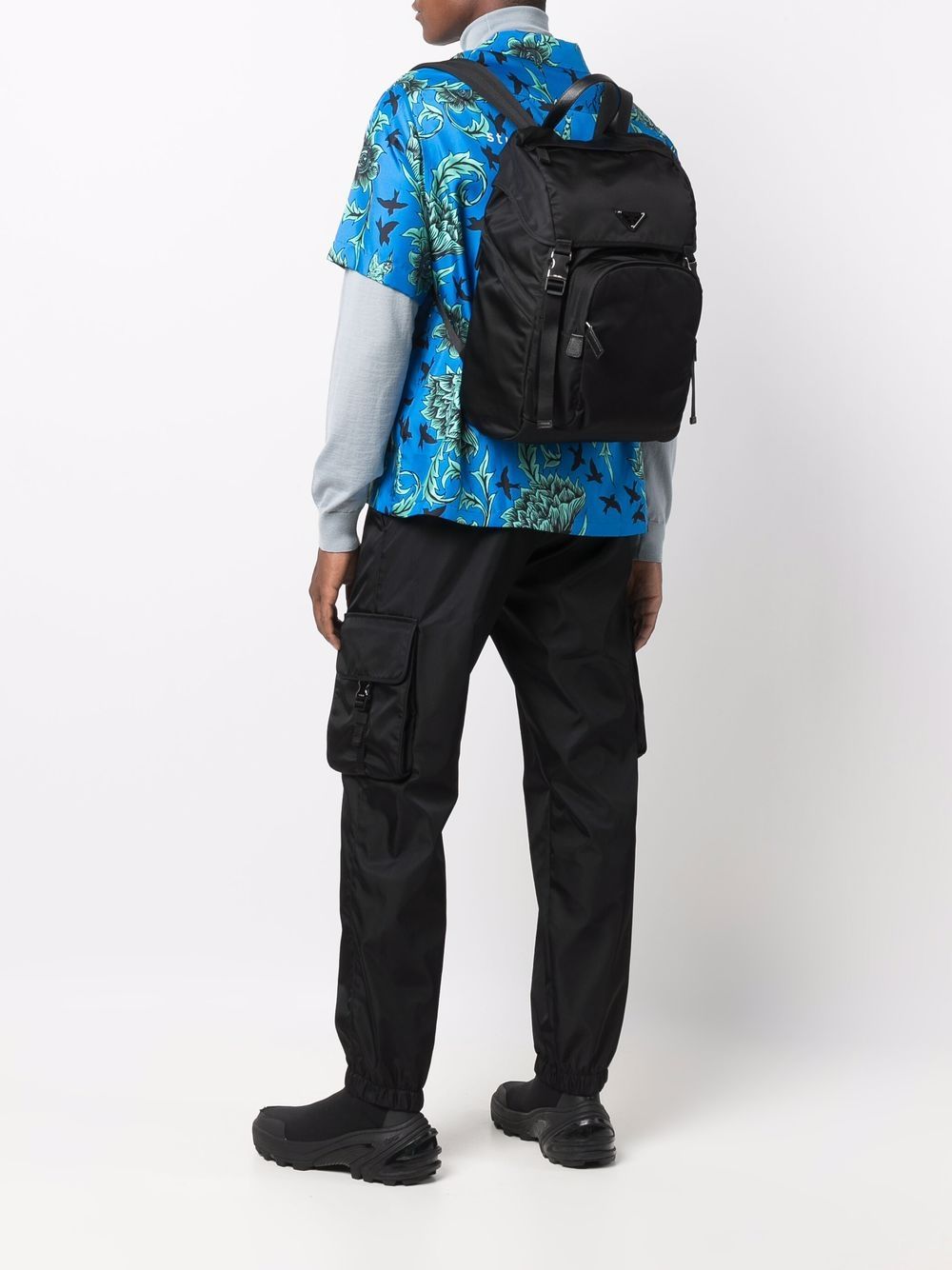 Pra*a triangle plaque backpack