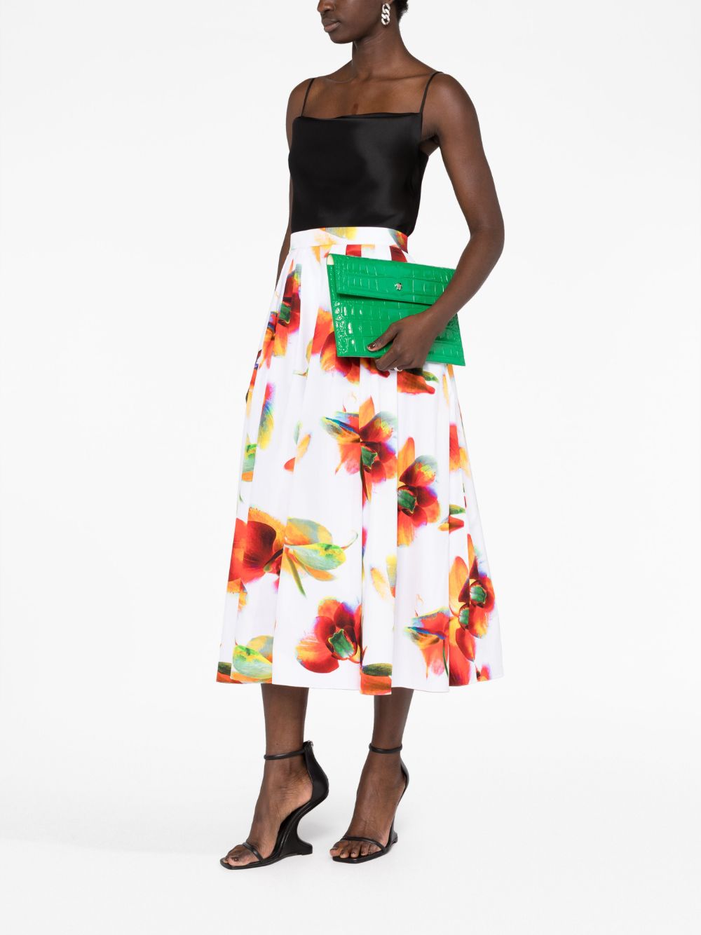 Alexander McQueen crocodile-embossed envelope clutch bag