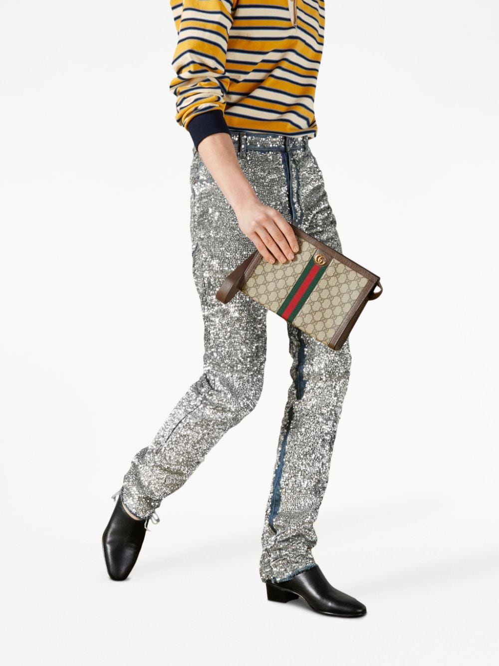 G*u*i ophidia gg-canvas clutch bag