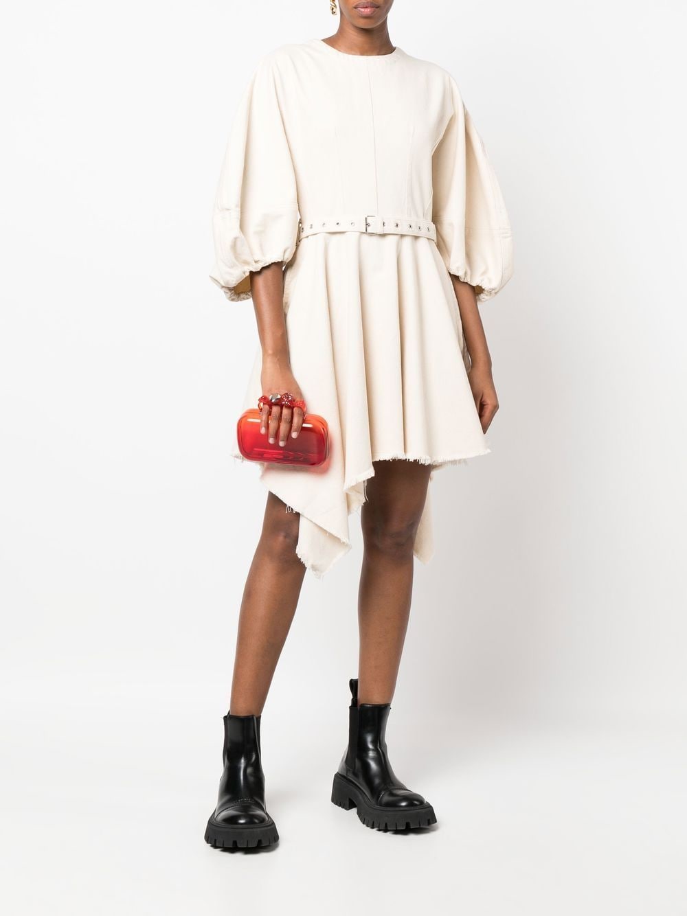 Alexander McQueen crystal-ring held clutch-bag