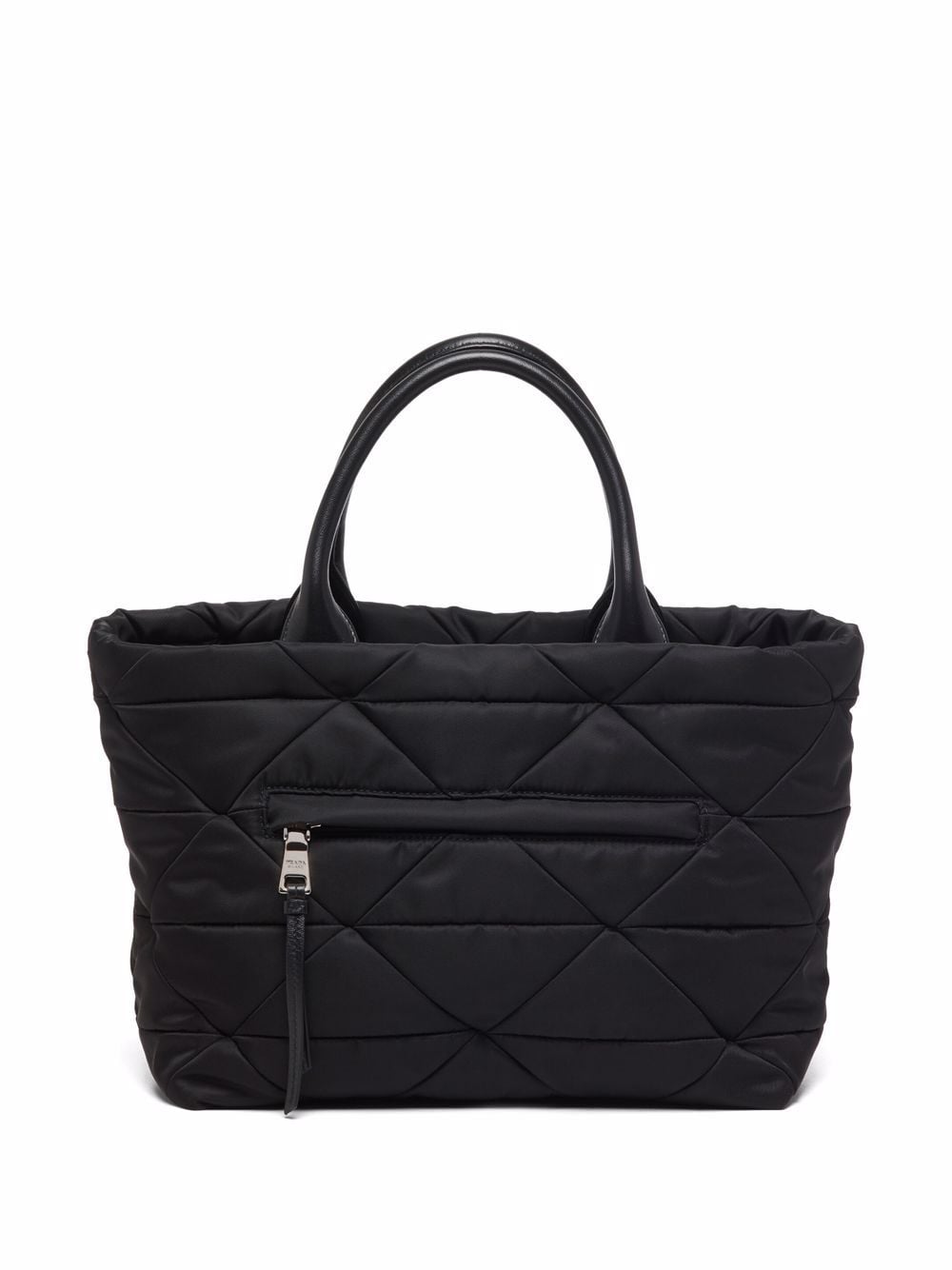 Pra*a re-nylon triangle-logo plaque padded tote bag