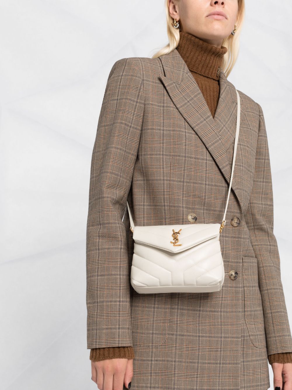 Saint Laurent logo-plaque quilted crossbody bag