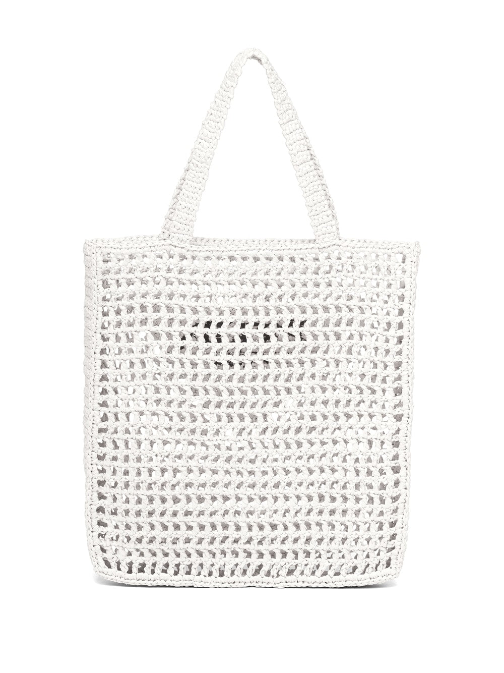 Pra*a logo-print raffia tote bag