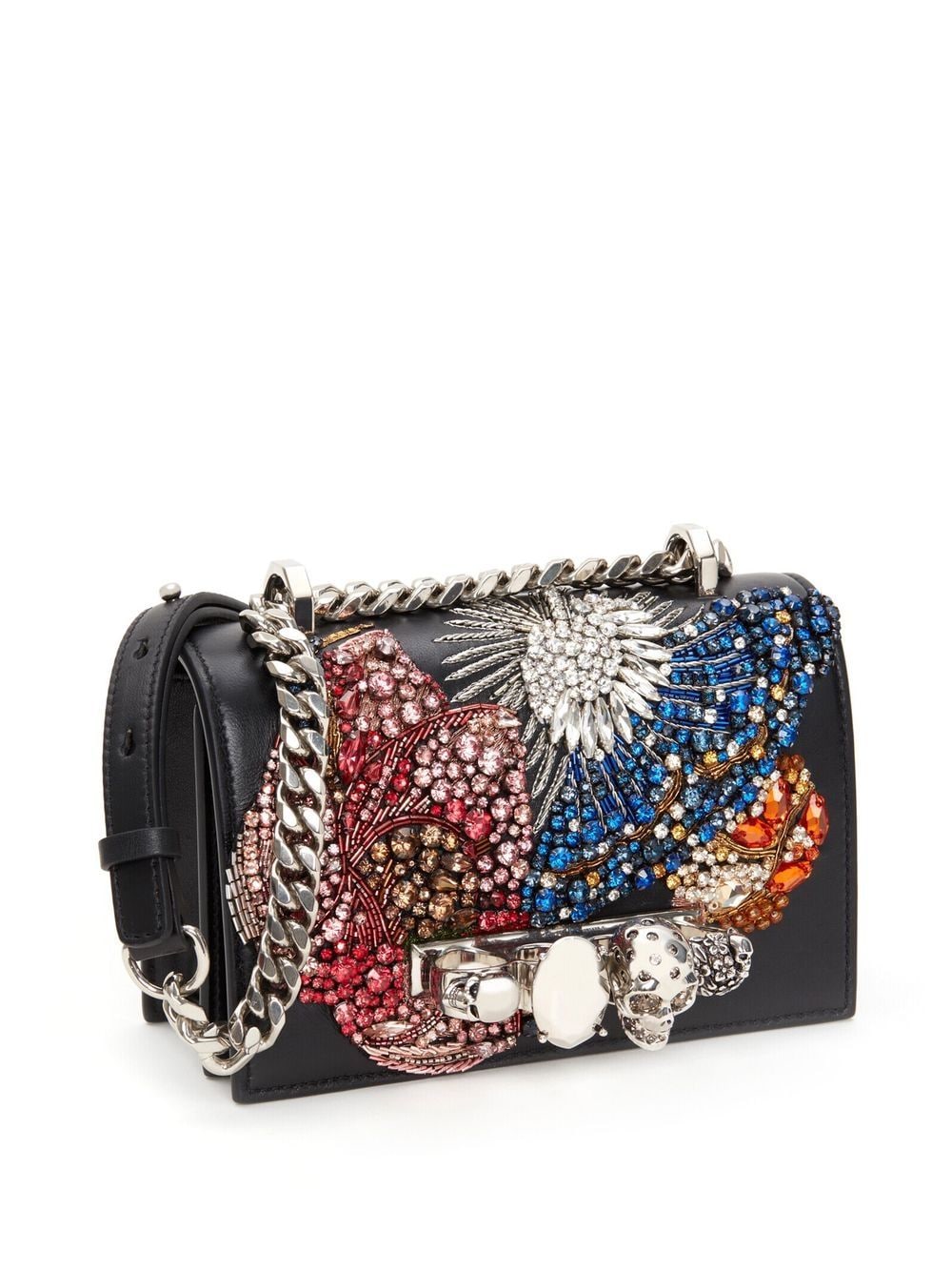 Alexander McQueen crystal-embellished leather mini bag
