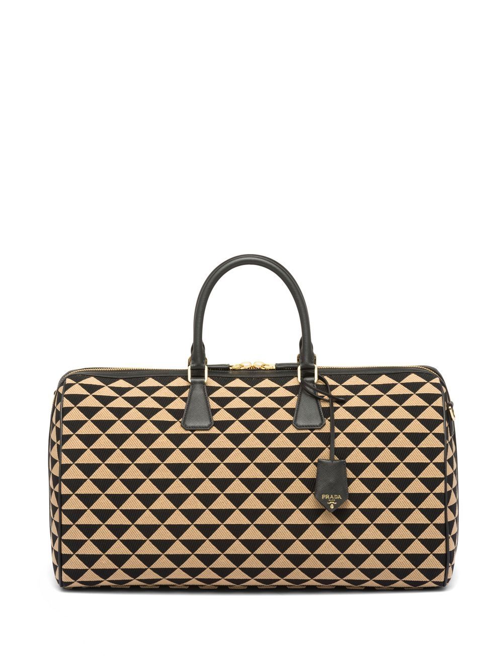 Pra*a symbole embroidered fabric travel bag