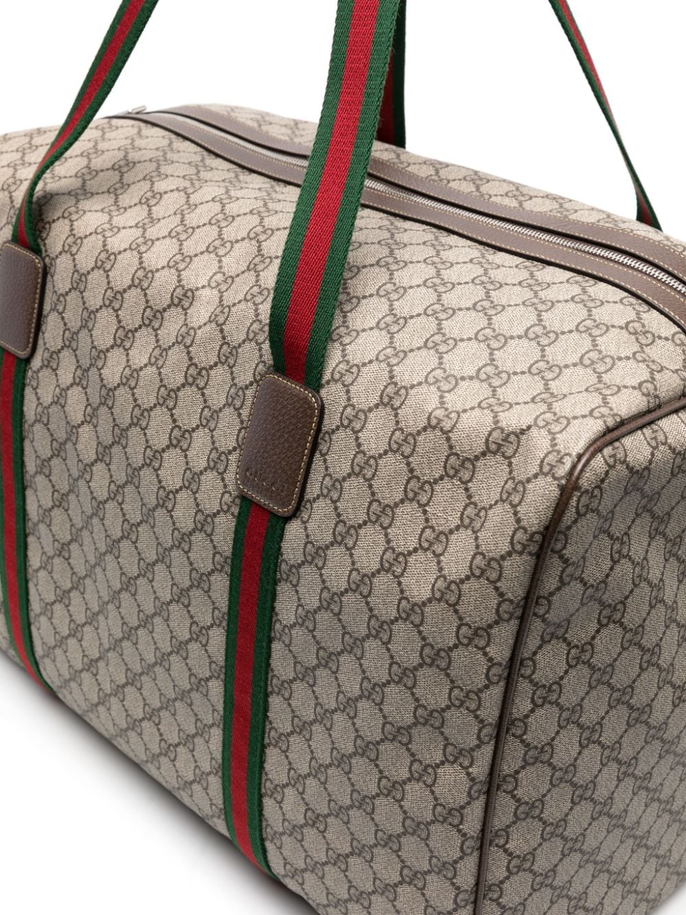 G*u*i large web-detail leather holdall