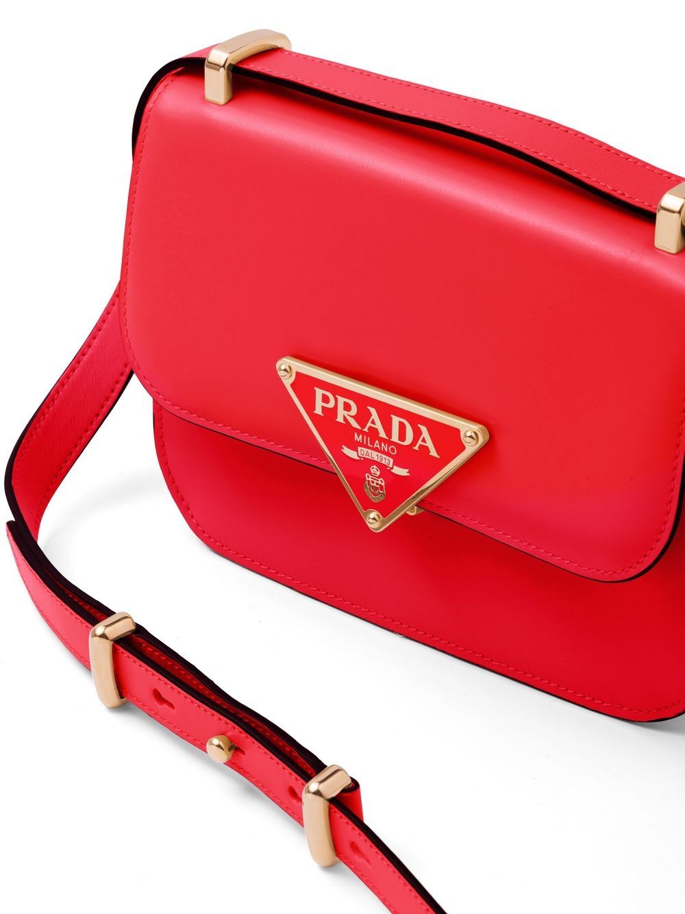 Pra*a emblème saffiano leather shoulder bag