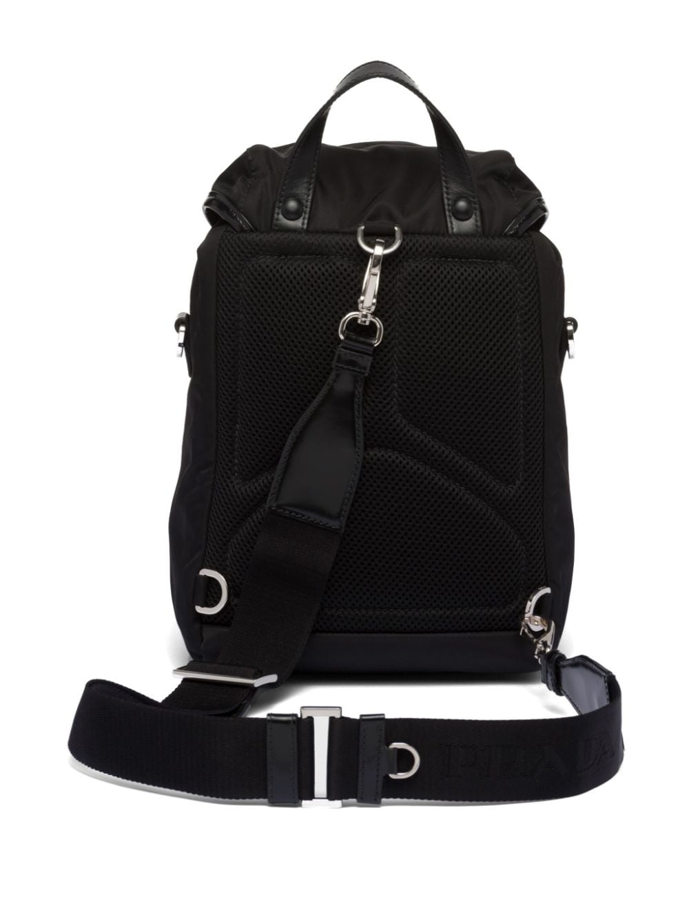 Pra*a triangle-logo panelled backpack
