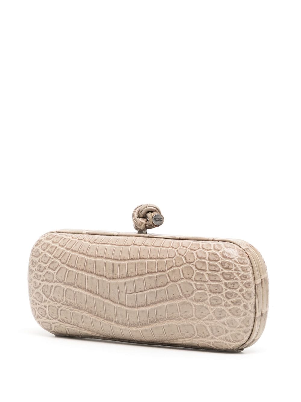 Bo*te*ga ve*ne*ta knot crocodile-embossed clutch bag