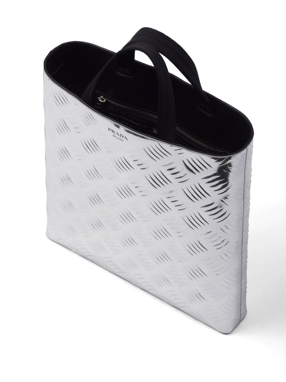 Pra*a textured metallic leather tote bag