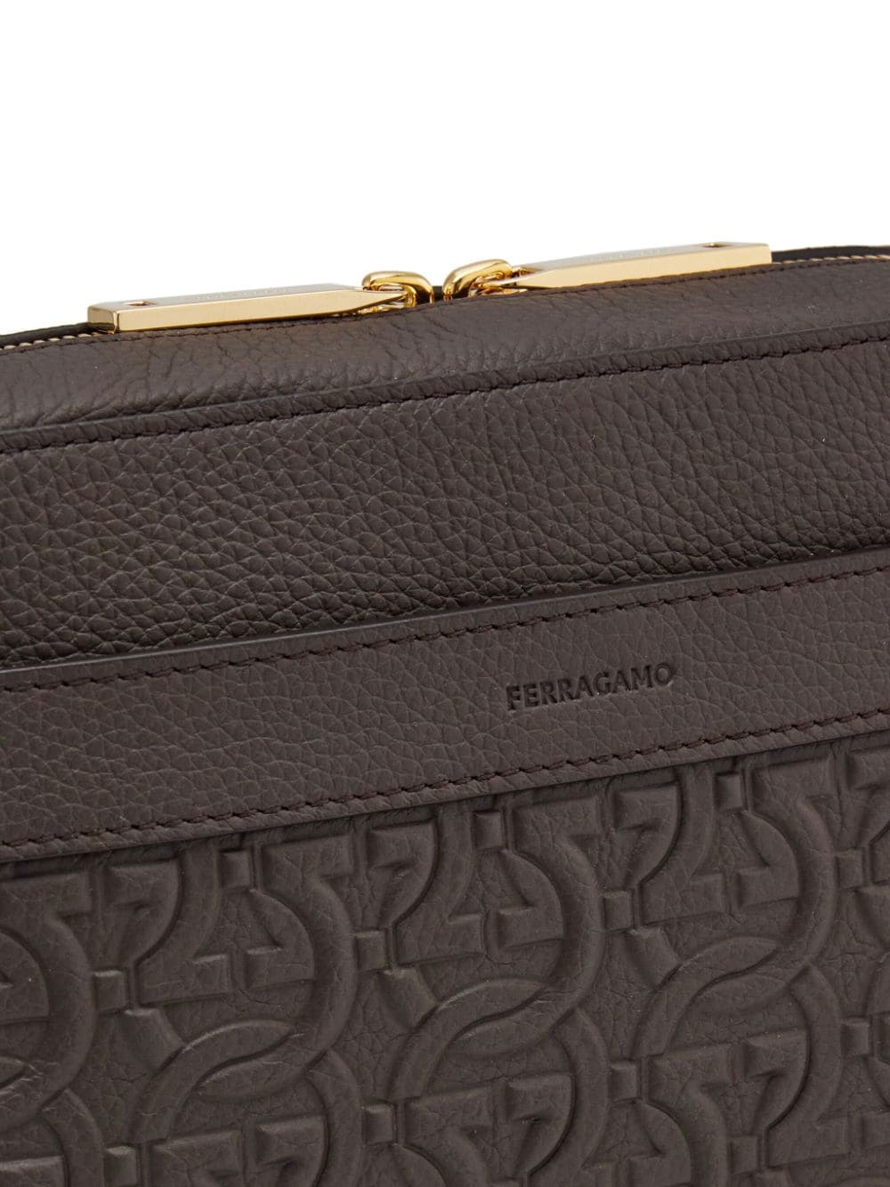 Ferragamo Gancini pebbled-texture shoulder bag