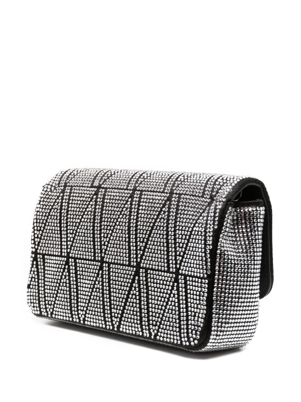 Versace Virtus crystal-embellished leather shoulder bag