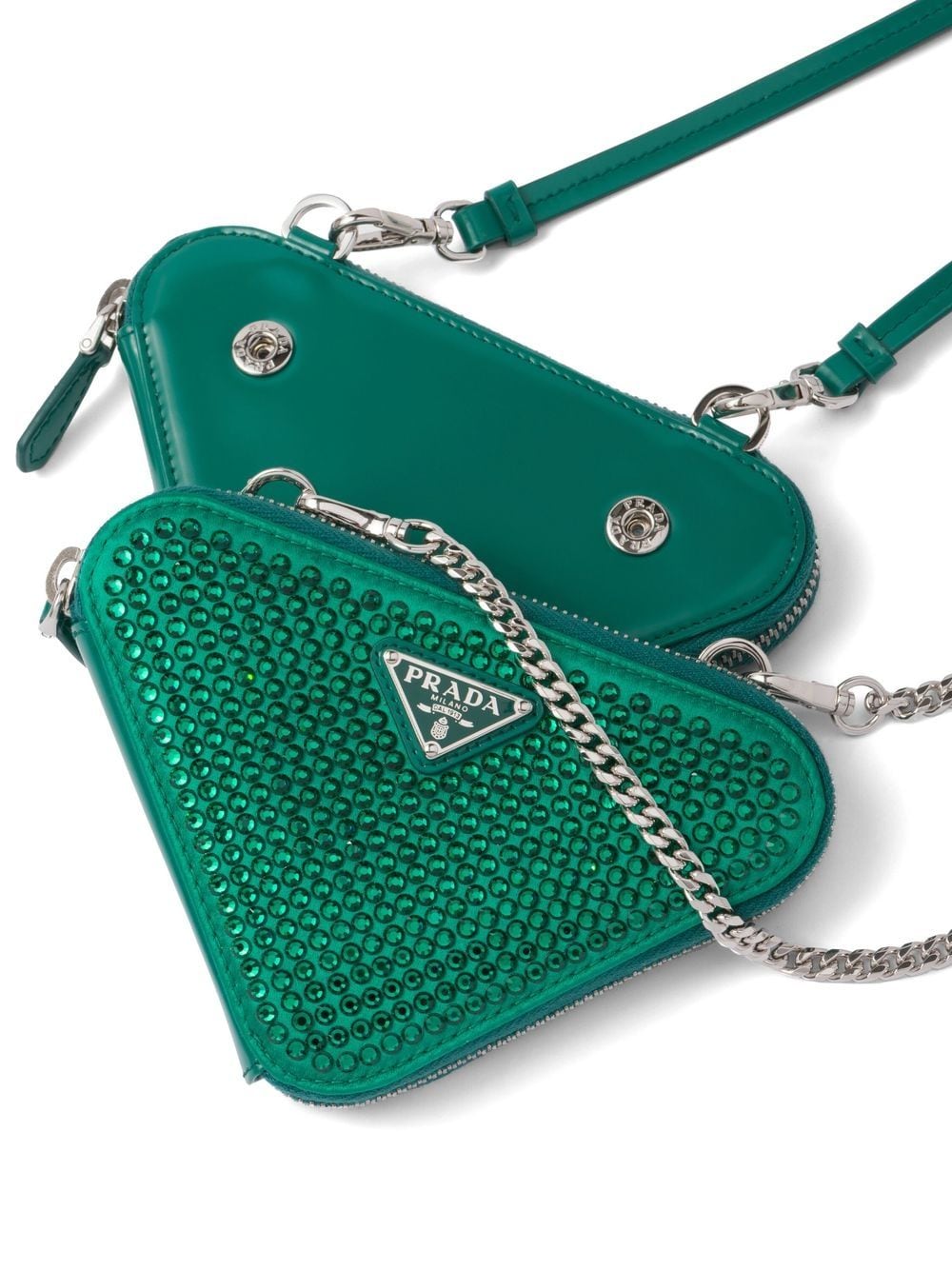 Pra*a crystal-embellished mini pouch