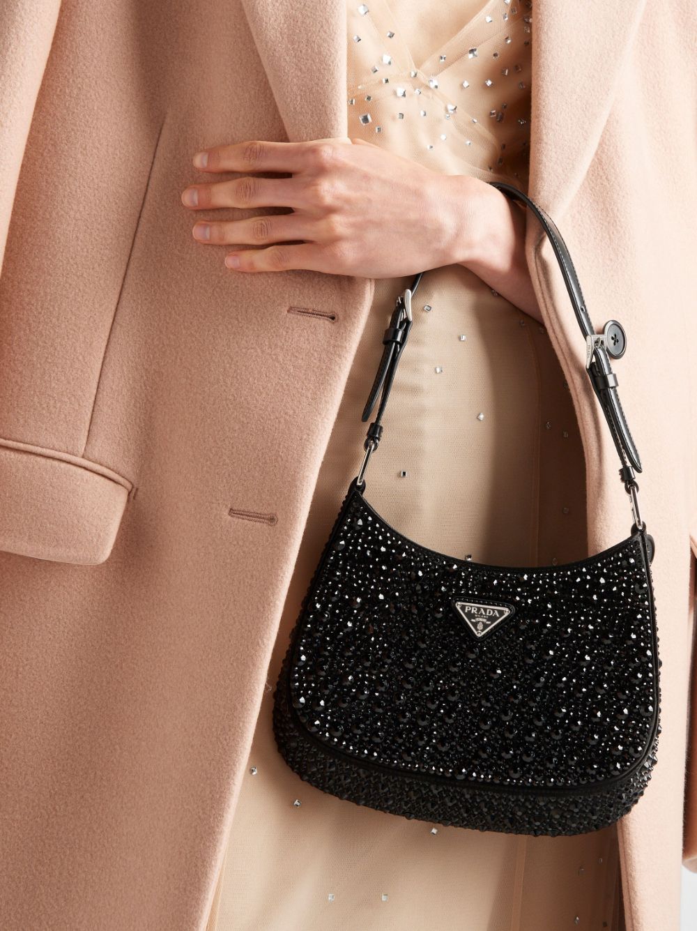 Pra*a cleo crystal-embellished shoulder bag