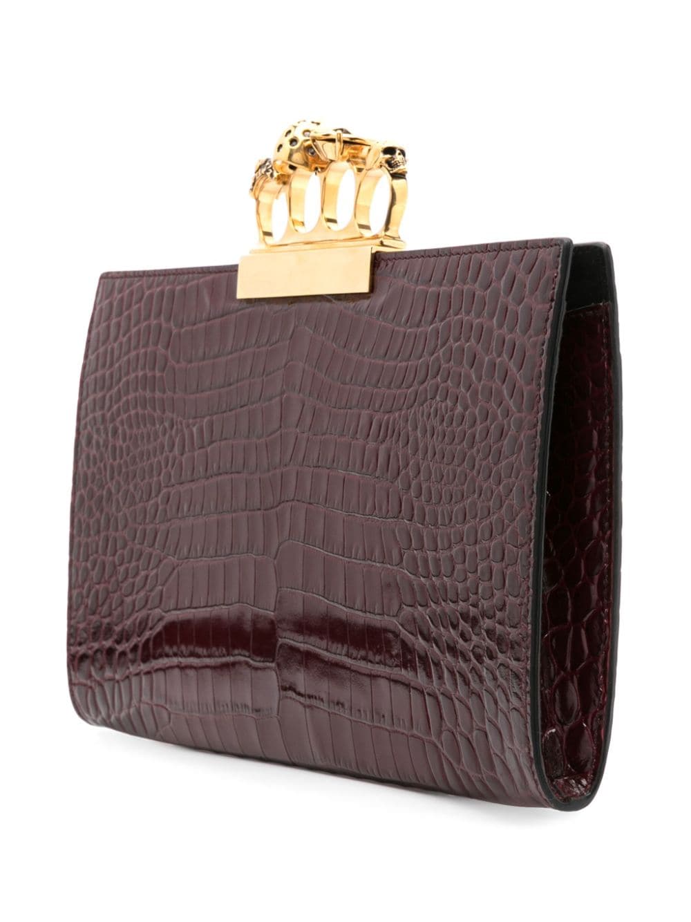 Alexander McQueen The Knuckle embossed clutch bag