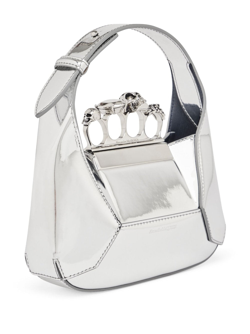 Alexander McQueen metallic Jewelled Hobo mini bag