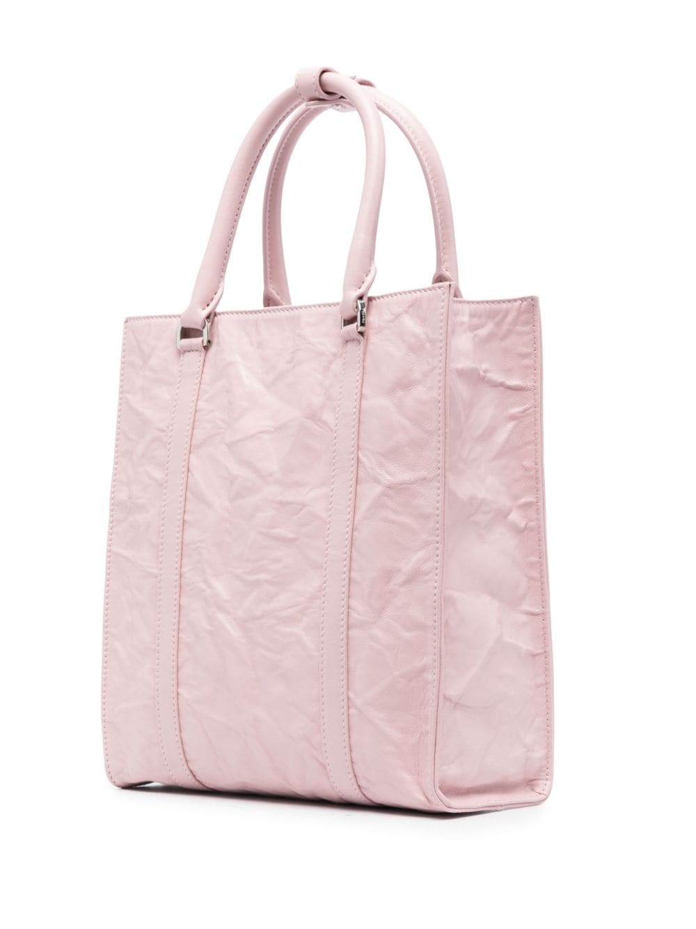 Pra*a logo-plaque crinkle-effect tote bag