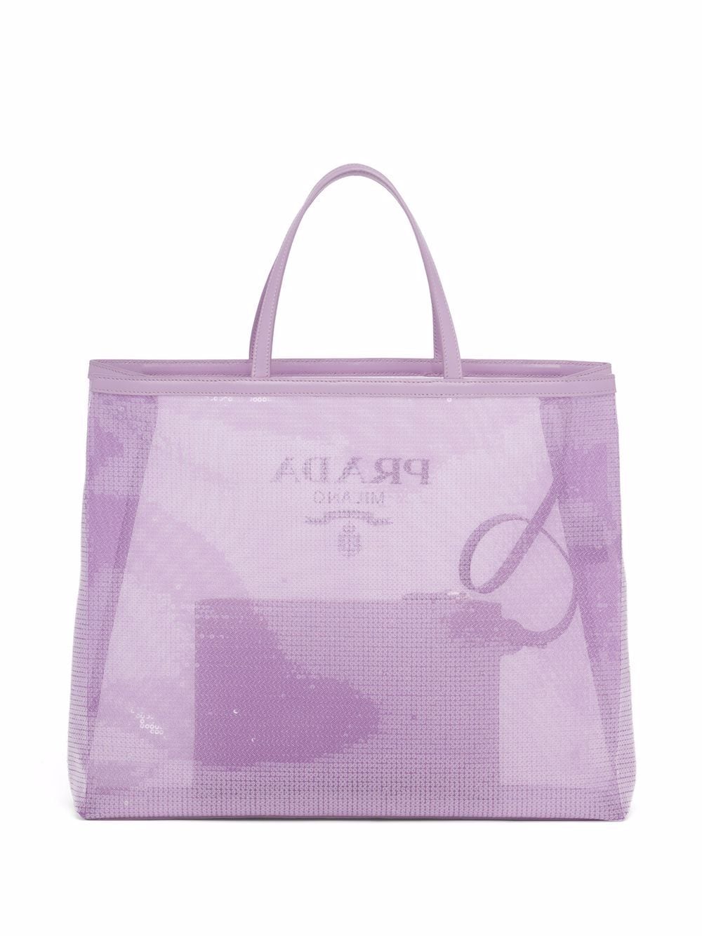 Pra*a sequinned logo-print mesh tote bag