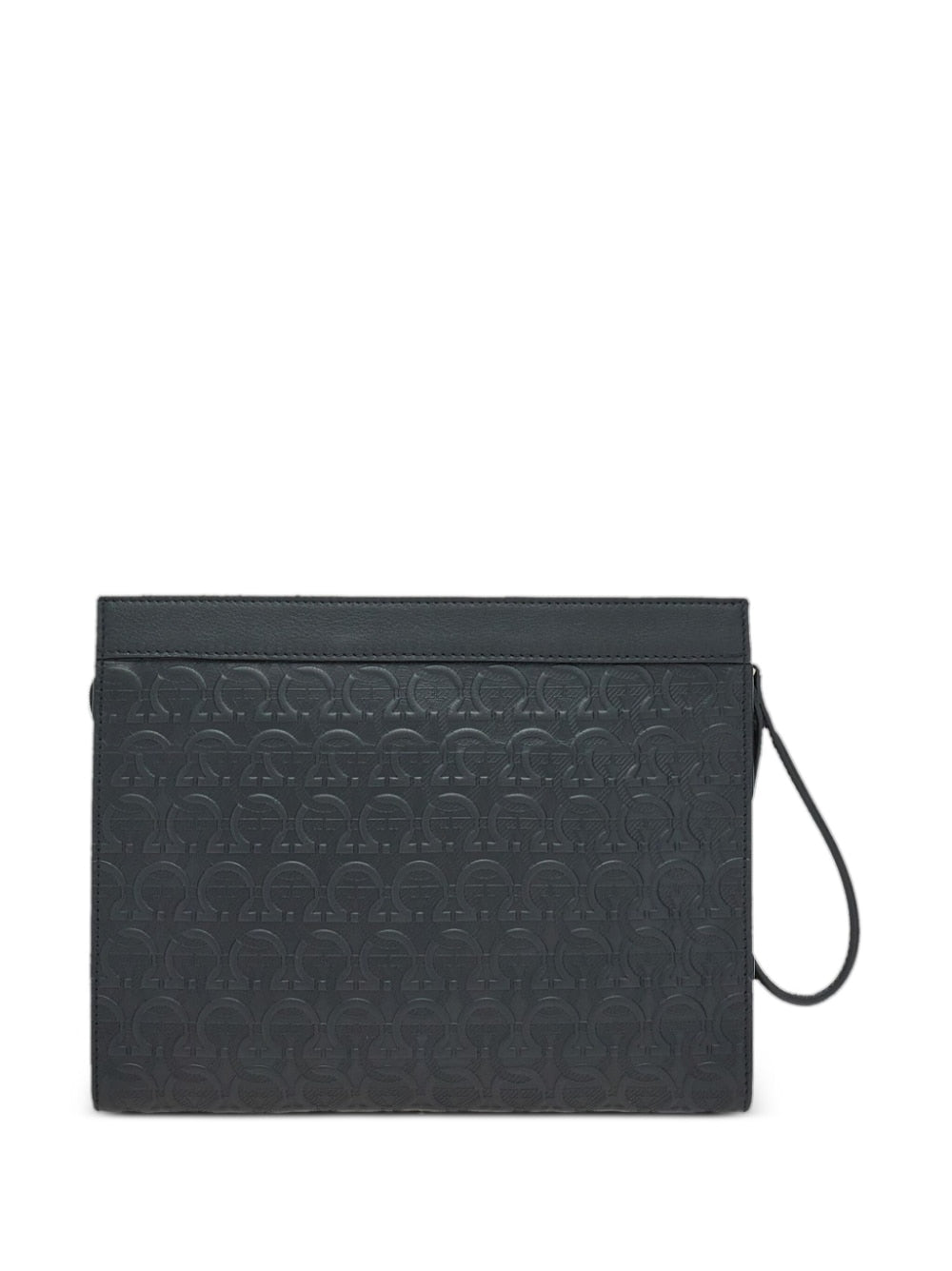 Ferragamo Gancini embossed zipped clutch