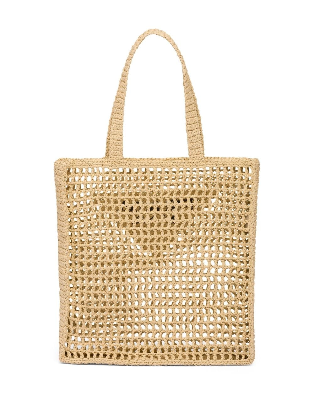 Pra*a woven-logo raffia tote bag