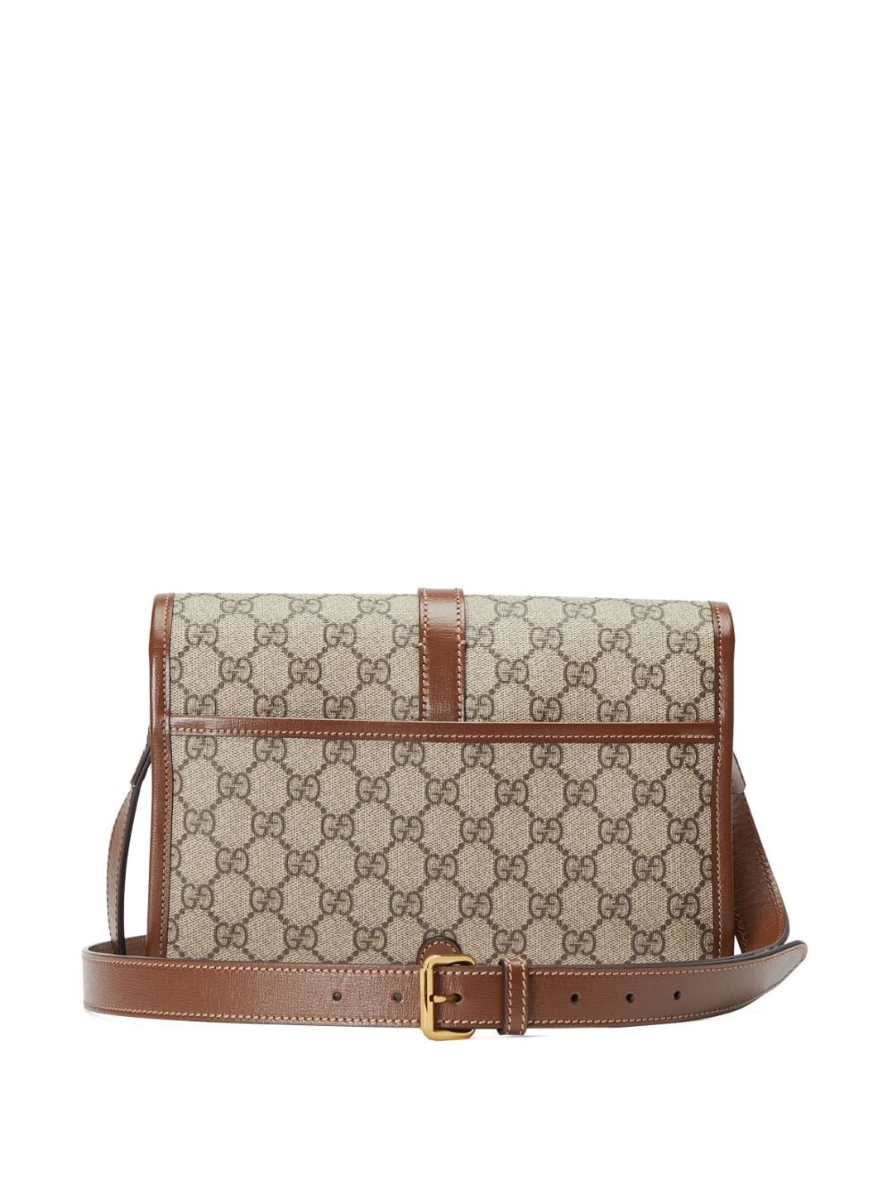 G*u*i leather-trim messenger bag