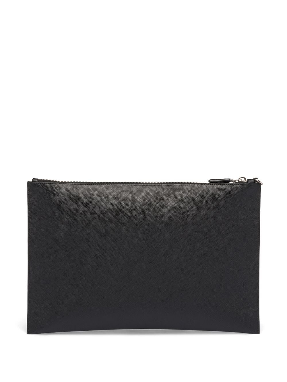 Pra*a logo plaque saffiano pouch
