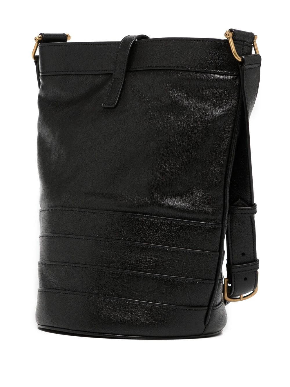 Saint Laurent logo-plaque leather shoulder bag