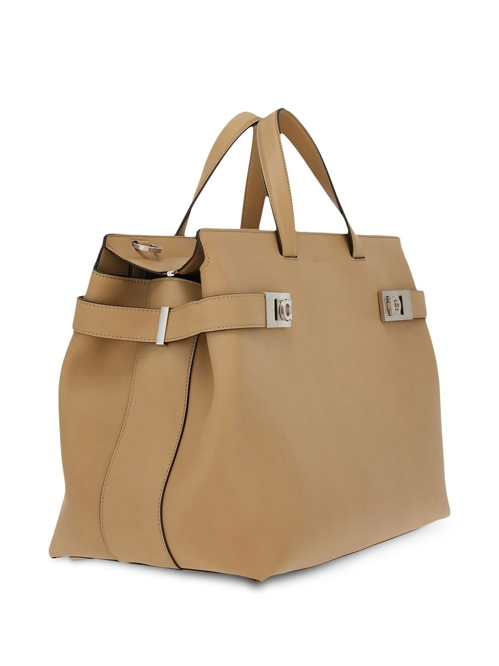 Ferragamo logo-plaque grained briefcase