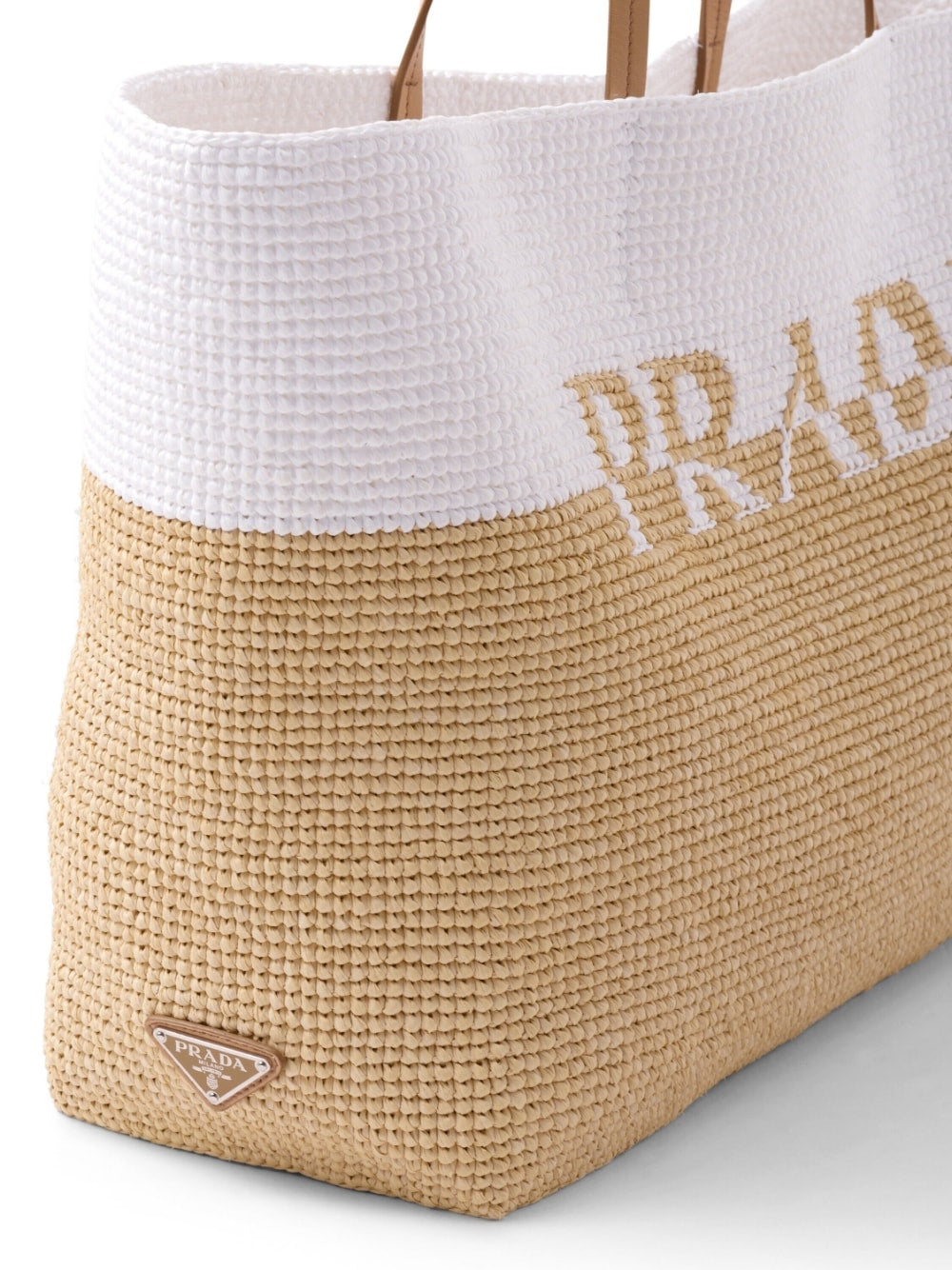 Pra*a logo raffia tote bag