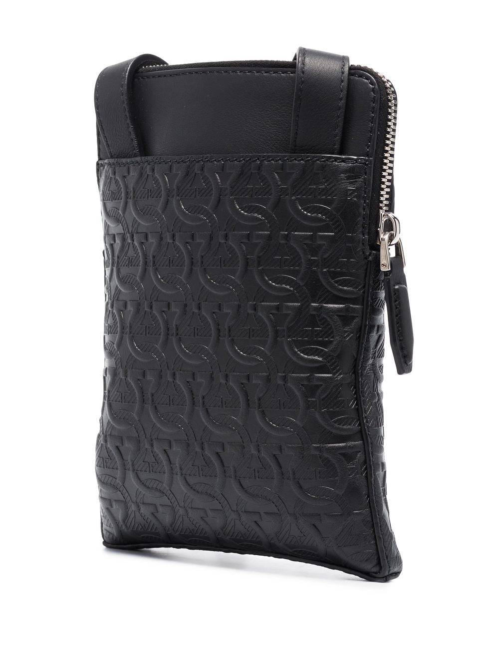 Ferragamo Gancini embossed messenger bag