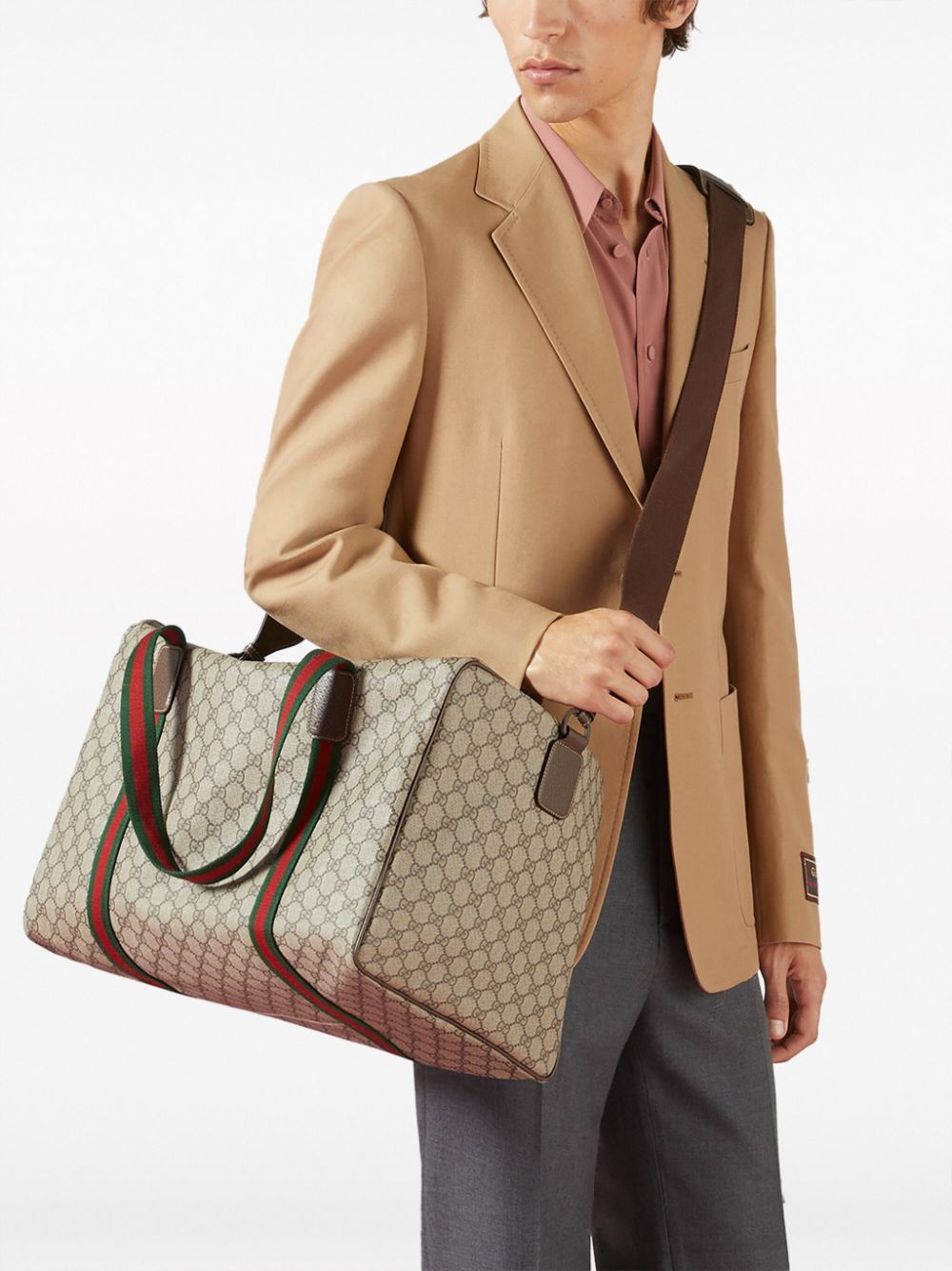 g*u*i large gg S*p*e canvas duffle bag