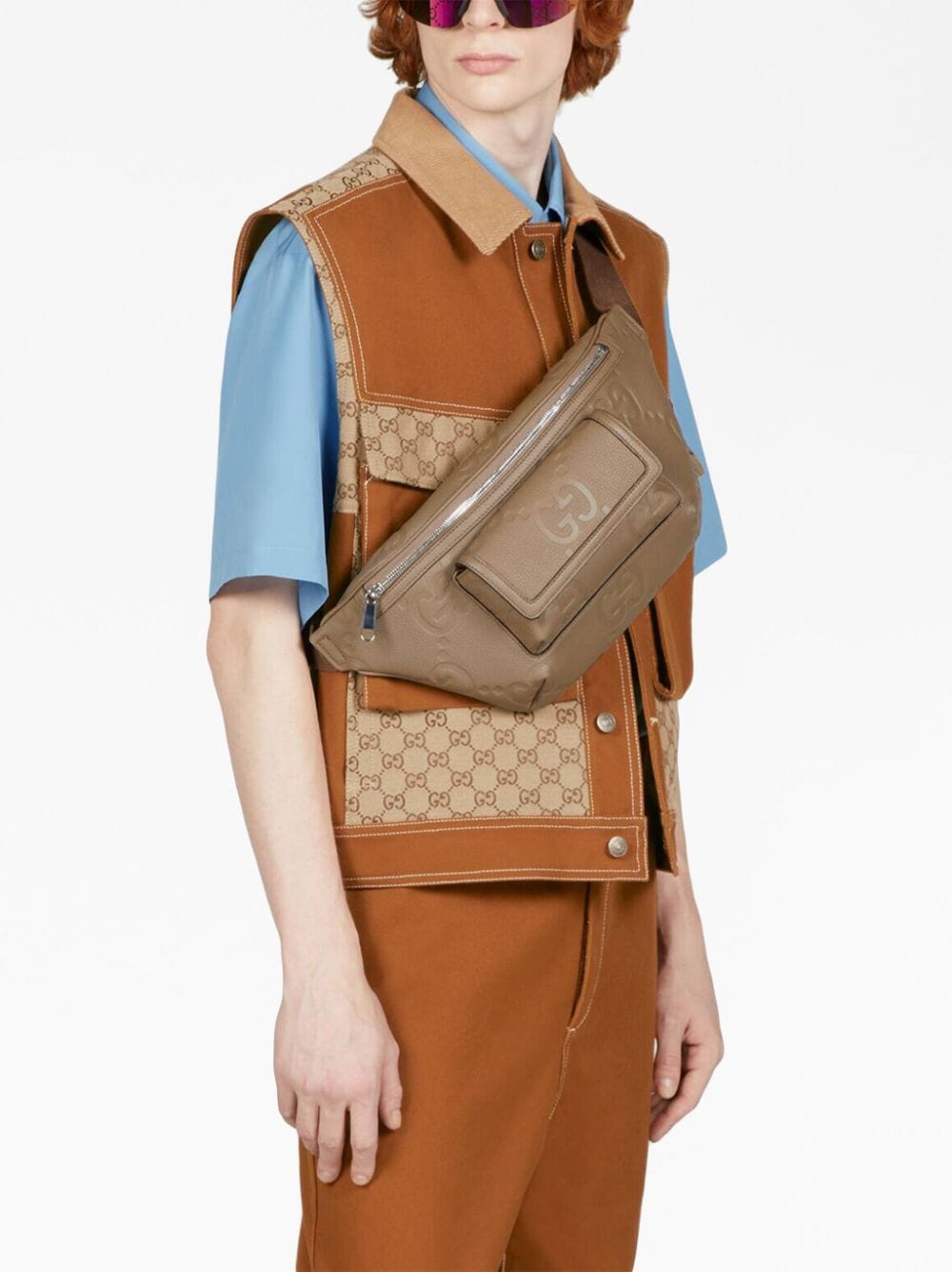 G*u*i jumbo gg monogram embossed belt bag