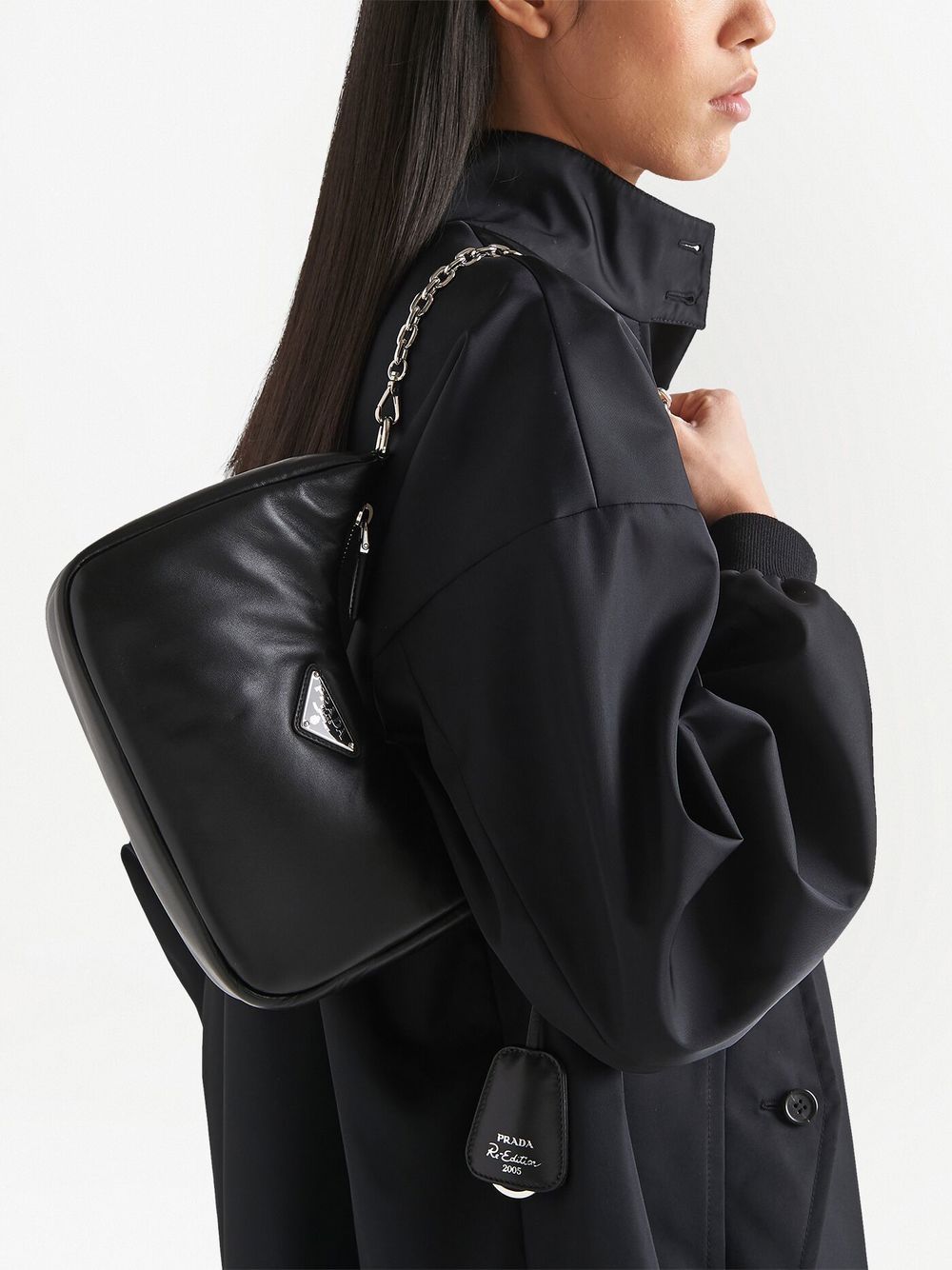 Pra*a re-edition 2005 padded leather shoulder bag